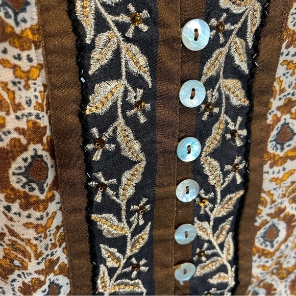 Soft Surroundings Boho Style Cortesia Long Sleeve Top Medium - Picture 3 of 9